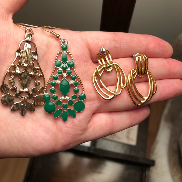 14 pair Lot STATEMENT fashion dangle/stud earrings - Picture 6 of 16